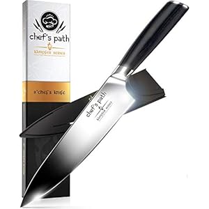 Keukenmes, Koksmes 20 cm – Professioneel Koksmes – Duits Roestvast Staal met Hoog Koolstofgehalte – Beste Waarde met…