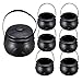 7 Pieces Halloween Candy Cauldron, Plastic Witch Cauldron with Handle Halloween Candy Bucket Candy Holder for (1 Large, 6 Small)