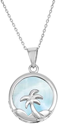 Sterling Silver Natural Larimar Palm 