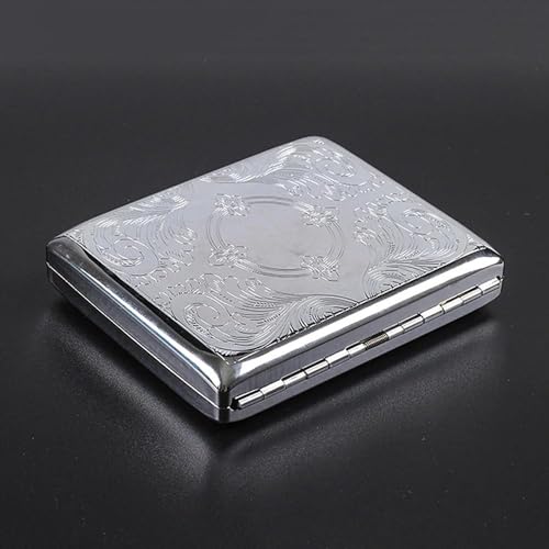 1 estojo de cigarro de metal, fácil de transportar, abertura automática, fácil de armazenar e adequado para uso diário, comporta 20 cigarros