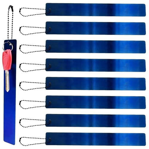 Image of 8 Pcs Commercial Grade Large Keychain Big Heavy Duty Bathroom Key Chain for Business Restroom to Not Lose Keys Giant Metal Long Keychain (8, Blue)