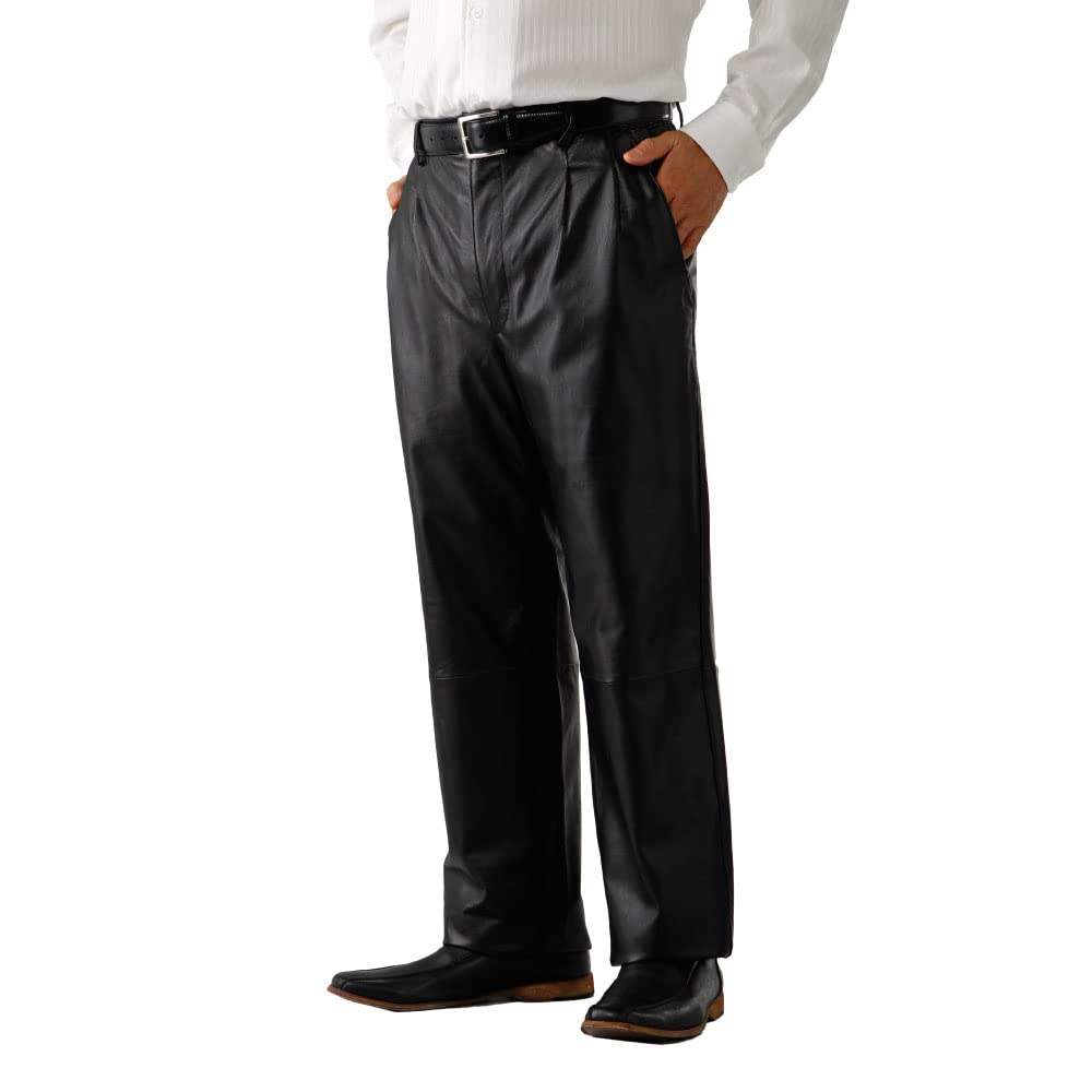 Amazon | 水牛革パンツ メンズ Mサイズ 股下68cm ブラック 黒