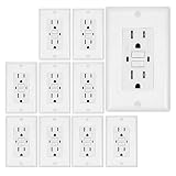EverElectrix 10 Pack - GFCI Duplex Outlet Receptacle, Tamper Resistant & Weather Resistant 15-Amp/12