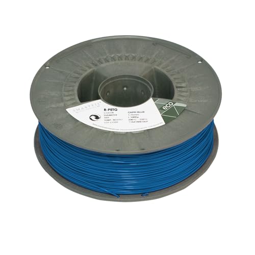 SMARTFIL ECO R-PETG | Filamento para impresión 3D | Alta Velocidad | Fabricado a partir de PET reciclado | Peso: 1000g | Color: Capri Blue | Diámetro: 1.75 mm