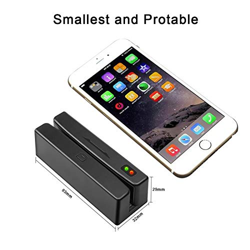 SZiTW MSR98 Bi-Direction Swipe Card Reader USB PCSC Mini Credit Card 3 Track Hi Lo Co Magnetic Reader Swiper for POS System Cashier Registry (1 Set) - Thumbnail 3