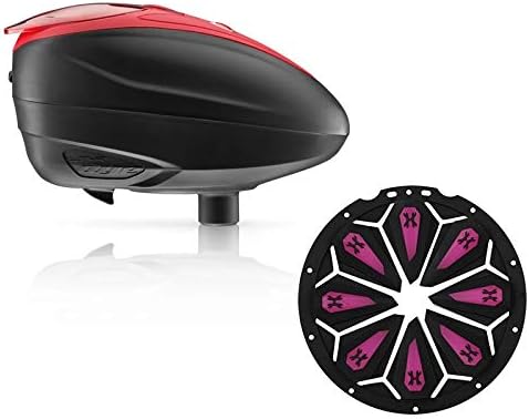 Dye LT-R Electronic Paintball Loader - Red with HK Army Epic Speed Feed (Red with Vivid Epic Speed Feed)