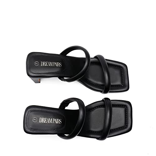 DREAM PAIRS Women's Square Toe Heels for Women Two Strap Open Toe Low Block Chunky Heels Sandals Dress Pumps Shoes4