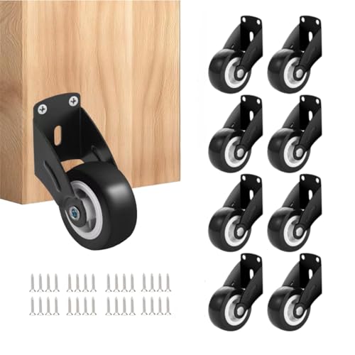 Image of Small Gate Wheel,Anti-Sag Door Bottom Support Wheels | 2 Inch Non-Slip Side Mount Caster Wheels for Solving Friction Noise Caused by Door Sagging &Furniture fix Rollers