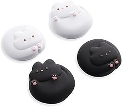 GeekShare Switch 2 Analog Stick Cover Switch 2025 Button Cover Thumb Grip Cap Silicone Control Protective Cover Anti-Slip Increased Friction Ergonomic Design Compatible Durable Cat Bun (Pack of 4)