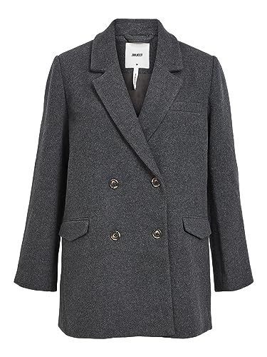 Object Objblaza Le Jacket Noos Abrigo Corto, Gris Oscuro, 42 para Mujer