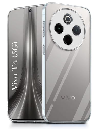 Image of Jkobi Back Cover for Vivo T4 (Silicone Clear Shockproof Case with Camera Protection | Soft and Flexible | Transparent)