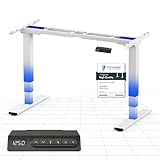 FLEXISPOT E6 MAX Standing Desk with USB Dual Motors 3-Stage, Electric Height Adjustable Sit Stand Up with Anti-collision System and Memory Panel, White