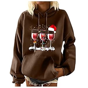 CCOOfhhc Ugly Christmas Sweatshirt Funny,O-Neck Long Sleeve Christmas Tops Ugly Elk Print Pulllover Brown