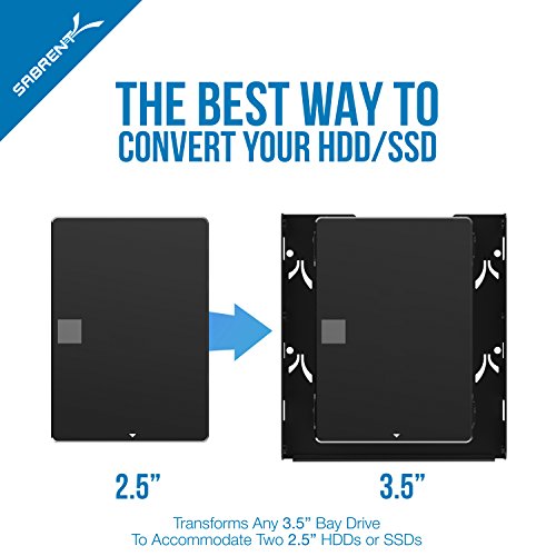 Sabrent 3.5 Inch To X2 Ssd / 2.5 Inch Internal Hard Drive Mounting Kit [Sata And Power Cables Included] (Bk-Hdcc) #TOP6