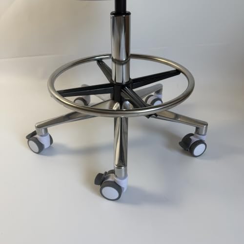 Image of Heavy Duty 400LB Capacity Medical Stool with Locking Rubber Wheel, 360 Adjust Ring (Extra Large Seat)