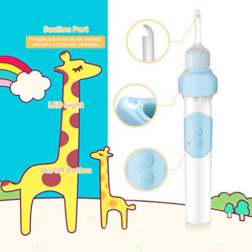 Ear Wax Removal Kit, LIUMY Electric Ear Cleaner Kit with LED Light, Ear Wax Vacuum for People of All Ages, Soft Ear Pick Set with Double Size Head for Adults and Kids, Safe and Comfortable