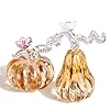Ornalrist 2pcs large gold crystal pumpkin art glass pumpkins figurine collectibles for fall harvest thanksgiving halloween decor table centerpieces  urban country home decor