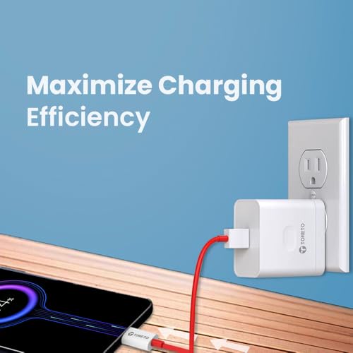 Image of Toreto 100W SUPERVOOC Fast Charging Adapter with Type-C Cable, Compatible with Oneplus, Oppo, Realme, Redmi, Xiaomi, HTC & All C-Type Smartphones, Supports Dash, Warp, Vooc, SuperVooc Charger (White)