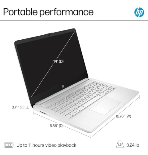 Image of HP 14 Laptop for Business and Students • 14 inch Anti-Glare Display • Intel 4-Core N150 Processor • Copilot AI • Windows 11 Pro • 16GB RAM • 128GB UFS • Wi-Fi 6 • Natural Silver