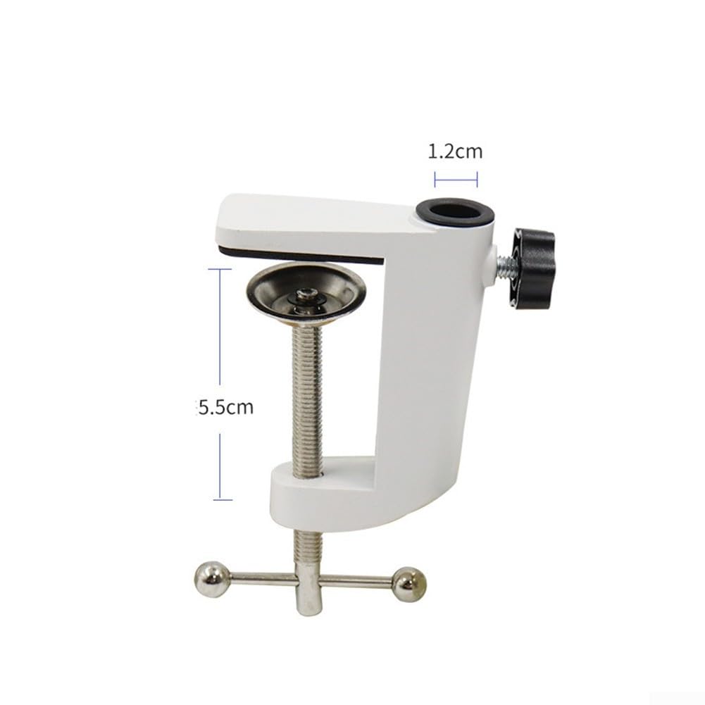Replacement Aluminum Alloy Bracket, Adjustable C-Clamp Desk Light Mounting Bracket Cantilever Bracket for MicrophoneArm and Desktop Table Lamp(white)