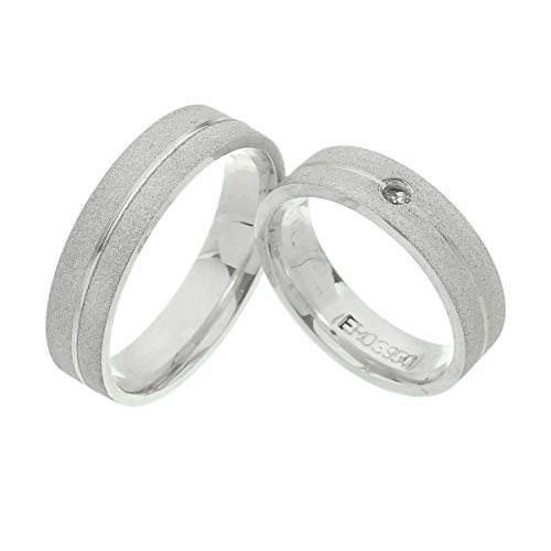 Par Aliança Prata Diamantada Frisos E Pedra Zirconia 4mm