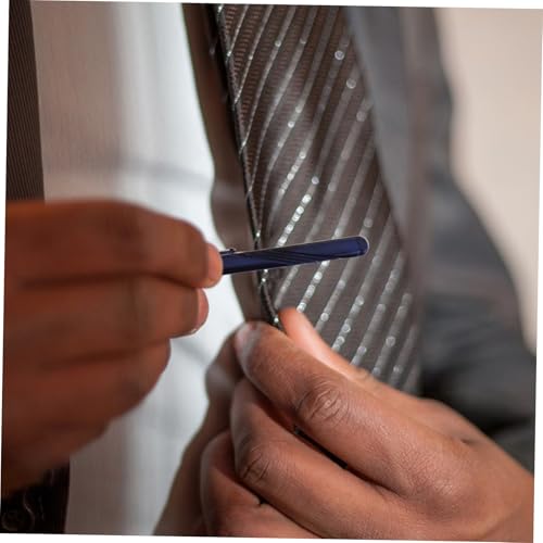 Clips de corbata para hombre Beaupretty azul amarillo plata 6
