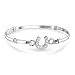 LilyJewelry White Synthetic Crystal Horseshoe Bangle Equestrian Bracelet