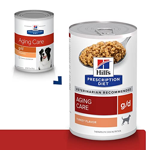 Hill's Prescription Diet G/D Aging Care Turkey Flavor Wet Dog Food, Veterinary Diet, 13 Oz. Cans, 12-Pack #TOP2