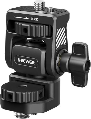 NEEWER カメラモニターマウント フィールドモニターブラケット 調整可能 360°回転 180°傾斜 カメラモニターホルダー 1/4"&3/8"ネジ付き ねじれ防止 フィールドモニターマウント コンパチブル Ninja V/Ninja V+/スモールリ