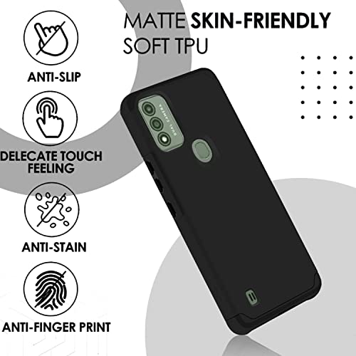 Tjs Compatible For Wiko Voix Phone Case, Dual Layer Hybrid (Magnetic Mount Friendly) Shockproof Drop Protection Impact Phone Cover Case For Wiko Voix U616At (Black) #TOP3