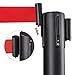 Yaheetech Red Retractable Belt Crowd Control Stanchion/Queue Line Barrier/Post/Ropes/Pole Black Set of 2