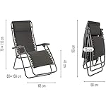 Lafuma RSX Relax-Liegestuhl gepolstert Ardoise