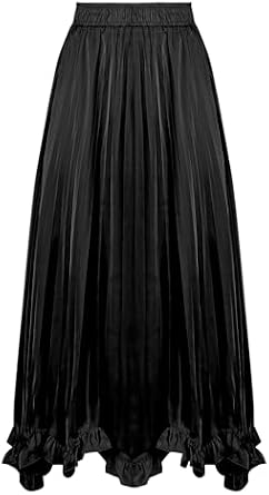 satin pleated midi w/ ruffle