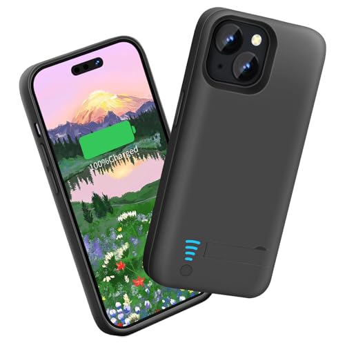 Sitong Battery Case for iPhone 15 Plus, 6000mAh Rechargeable Extended Battery Charging Charger Case, Add 100% Extra Juice (6.7 Inches) Black