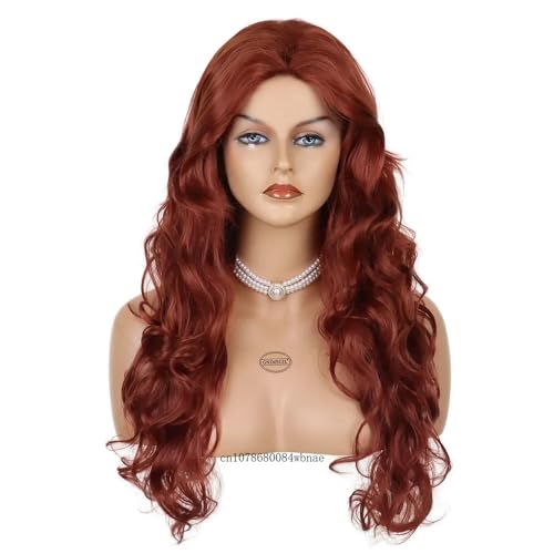 Peruka dla kobiet, długie kręcone falowane peruki dla kobiet, z paskiem z boku, naturalny styl cosplay, syntetyczne włókna, peruka zastępcza dla uroczych kobiet