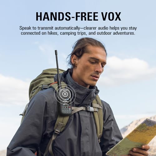 Talkpod A36SE Handheld GMRS Radio with Earpiece, Type-C Charging, Black - 1