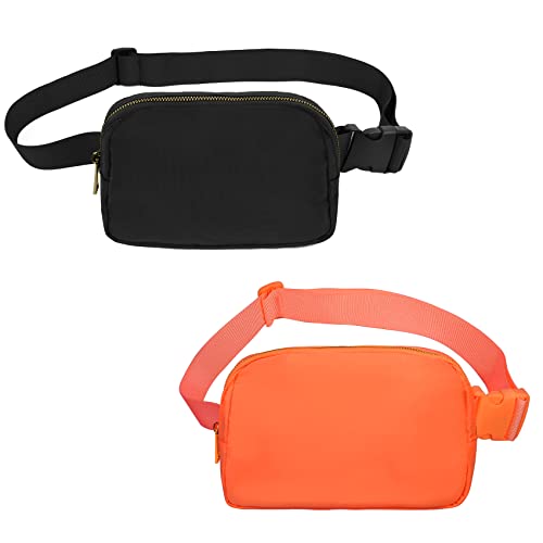 Image of VOROLO Fanny Pack For Women And Men Crossbody Bag Black+Orange-1