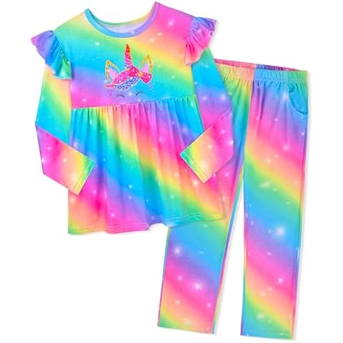 Nidoul Girls Pajamas Long Sleeve, Unicorn Pajamas Set Toddler Pjs Casual Wear for Girls 2-10Years Cover