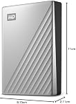 WD 4TB Mon passeport Ultra Argent, Disque dur portable, Externe HDD, comprend un logiciel de sauvegarde avec défense contre les ransomwares, et une protection par mot de passe, USB-C et USB 3.1 compatible - WDBFTM0040BSL-WESN