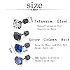 ZOCOYUU 4 Pairs Titanium Screw Back Surgical Stainless Steel Stud Earrings for Women Men,Rainbow 5A Cubic Zirconia Studs Double Side Earrings Piercing Sleeper Studs Jewelry 6mm (4 Pairs CZ-6mm) #1