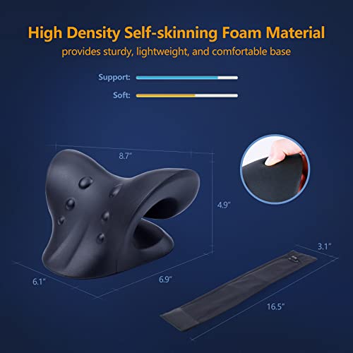 Neck Stretcher For Neck Pain Relief, Heated Cervical Traction Device Pillow With Graphene Heating Pad, Neck And Shoulder Relaxer For Tmj Pain Relief And Cervical Spine Alignment(Black) #TOP6