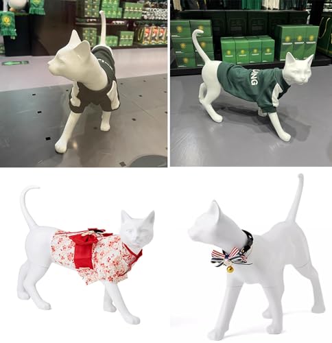 Dog Mannequin 33cm/13 Standing Position Cat Models Toys for Shop Display, Realistic Pet Clothing Mannequins Dummy, Decorative Cat Sculpture Dress Form Torso