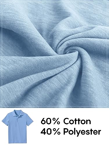 Image of Galaxy by Harvic Polo Shirt for Boys - 5 Pack School Uniform for Boys, Tagless Cotton Blend - Soft Comfortable Everyday Wear