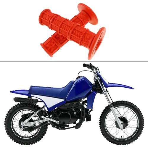 FLYPIG Motorcycle Handlebar Grips 7/8" 22mm 24mm Non-Slip Soft Rubber Grips for Dirt Bike ATV Off-Road Motorcycles Compatible with Honda Yamaha Suzuki Kawasaki (Red)