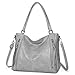UBORSE Tote Bags Women Purses and Handbags Top Handle Soft Shoulder Bag Ladies Designer Vegan Leather Satchel 2pcs Purse Set (Gray)