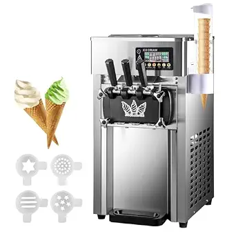 PEIXU Commercial Soft Serve Ice Cream Machine, 3 Flavors