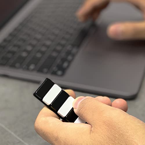 Fidget Slider Haptic Clicker Metal Fidget Sensory Toys For Adults Magnetic Office Desk Toy For Stress Autism Adhd Relief Anti-Anxiety Piano Keys, Black And White #TOP5
