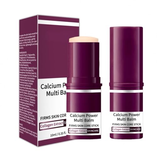 Calcium Multi-Balm Stick (2-Pack) - Korean Anti-Aging Formula for Face, Eyes & Neck - Hydrating, Firming Skin Treatment with Collagen & Vitamin D - Suitable for All Skin Types