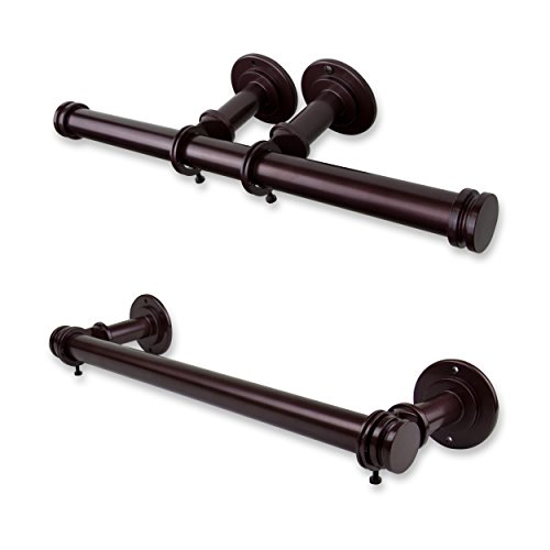 A&F Rod Décor Double Toilet Paper Holder/Towel Holder - Bronze