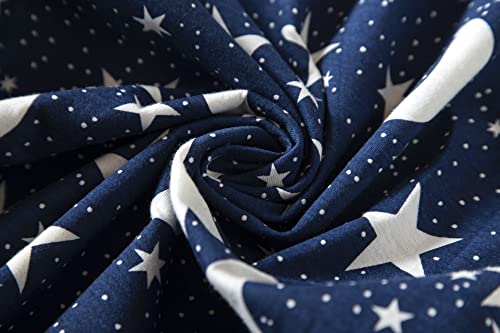 Quch Nightgowns For Women Cotton Womens Nightgown Short Sleeves Sleep Shirts Women's Sleepwear Print Pajama Night Shirts Darkblue Star Xl #TOP6